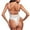 White, variant on HUPOM Underwear for Women Mid Waist Zipper Thong Sleep Bodysuit on Clearance White Size 6XL
