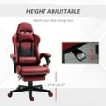 thumbnail image 3 of Vinsetto Racing Gaming Chair Diamond PU Leather Office Gamer Chair High Back Swivel Recliner with Footrest, Lumbar Support, Adjustable Height, Red, 3 of 9