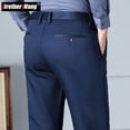 thumbnail image 2 of Otoño 2024 Pantalones casuales de negocios para hombre Pantalones de oficina elásticos rectos de corte regular clásicos Ropa de marca Negro Azul Caqui Gris, 2 of 4