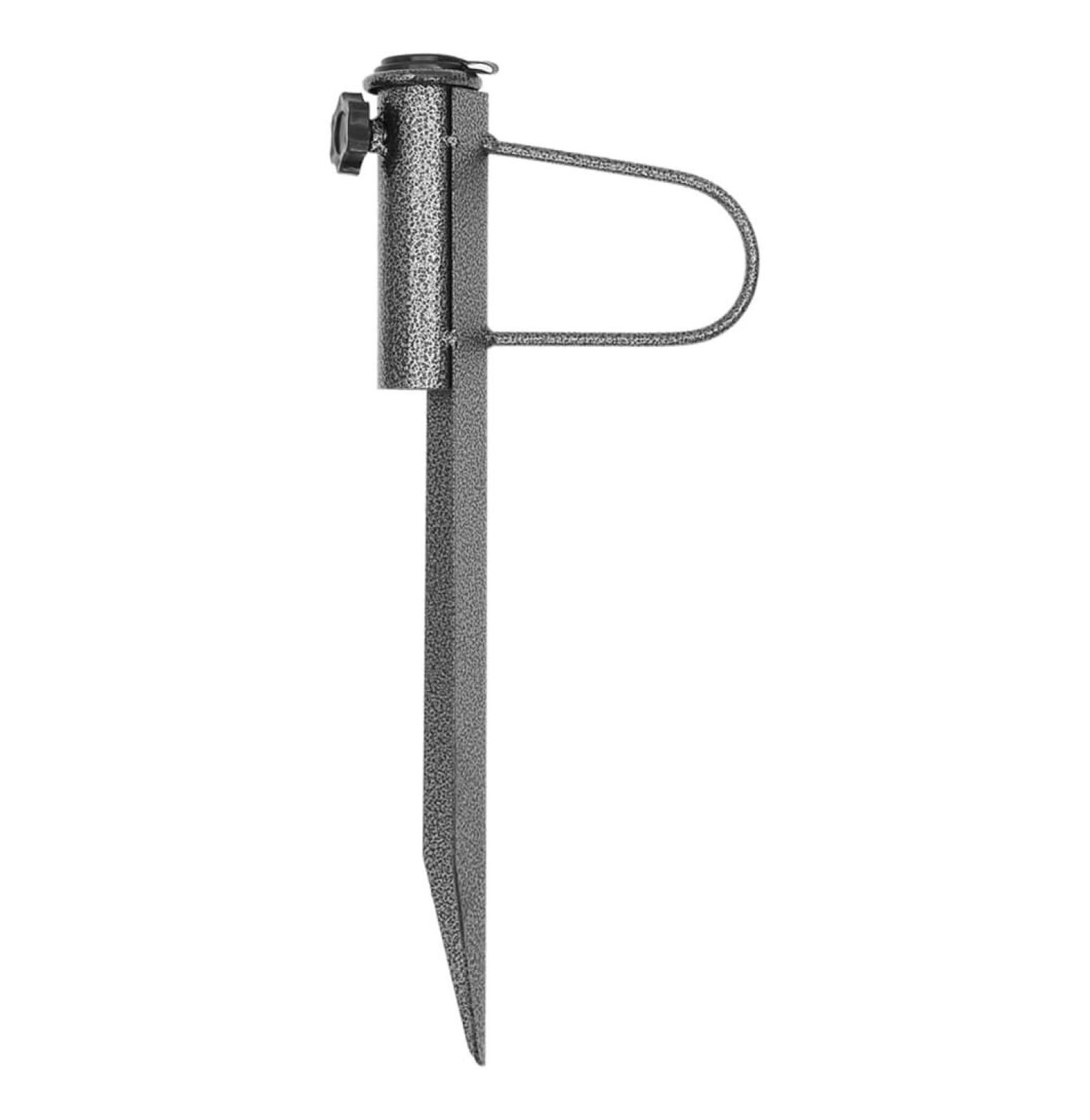 Parasol Stand Black - Galvanized Steel Outdoor Umbrella Base - Compact Cylinder Design - Adjustable Armrests - Patio & Garden Accessory