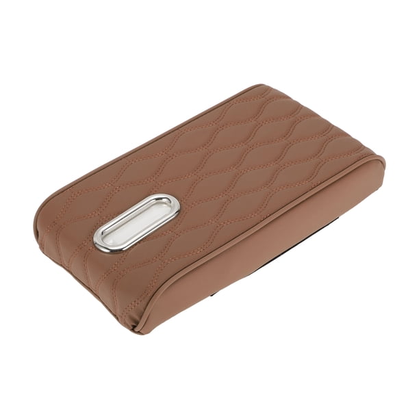 Almohadilla de Consola Central Unique Bargains 12.59"x6.69" Funda de Consola Central Funda de Apoyabrazos Caja de Asiento de Cuero PU Marrón