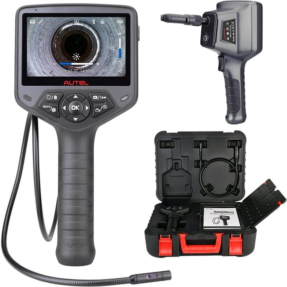 Autel MaxiVideo MV480 Industrial Endoscope/Borescope Dual Lens Video Scope with a Waterproof Cable Car Inspection Digital Camera 7X Zoom Audio Annotation 360°Rotation Advanced MV460 Mv108 MV160