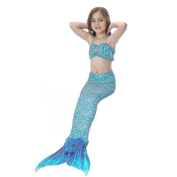 Conjunto de bikini de cola de sirena para niñas Traje de baño de verano Traje de baño Traje de baño
