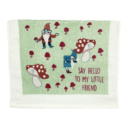 Say Hello to My Little Friend Funny Gnome Tea Towel
