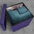 thumbnail image 4 of GGI INTERNATIONAL Foldable Storage Ottoman - Suede with Cover (Purple), 4 of 5