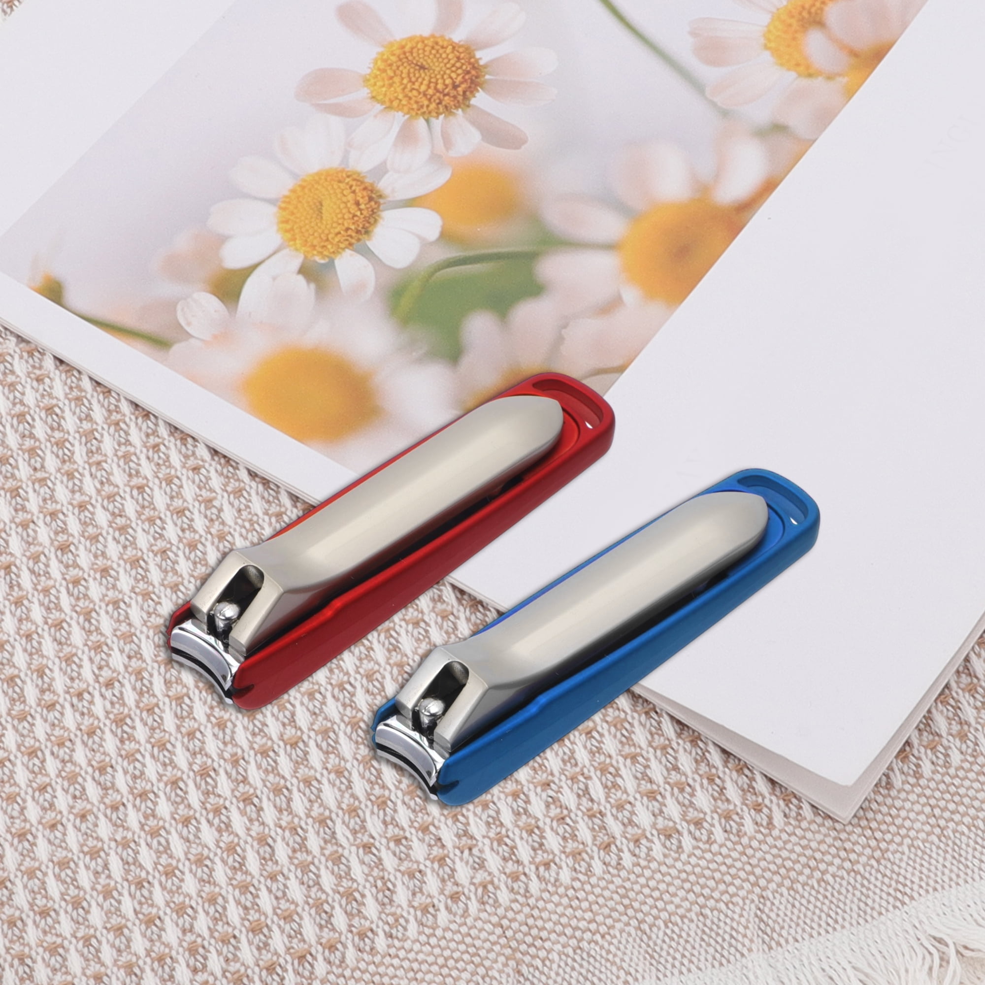 Unique Bargains Portable Splash-Proof Nail Clippers Kit 1 Set Red