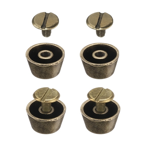 Uxcell 4 Set Rivets Stud Handbag Purse Feet 1/2" Flat Head Alloy Screw Rivets for Leather Bag DIY, Bronze