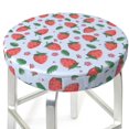 thumbnail image 3 of Hirioo Strawberries for Round Bar Stool Seat Covers Washable Stool Cushion Slipcover Elastic Bar Chair Covers for 12-14 Inch Chair-13 inch, 3 of 7