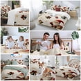 thumbnail image 5 of Christmas Bedding Duvet Cover Set Queen Size 4 Pieces Santa Claus Winter Xmas Bell Snowflake Retro Linen Bedding Set with Zipper Closure, 1 Comforter Cover 90x92 Inches 1 Flat Sheet & 2 Pillow Cases, 5 of 7