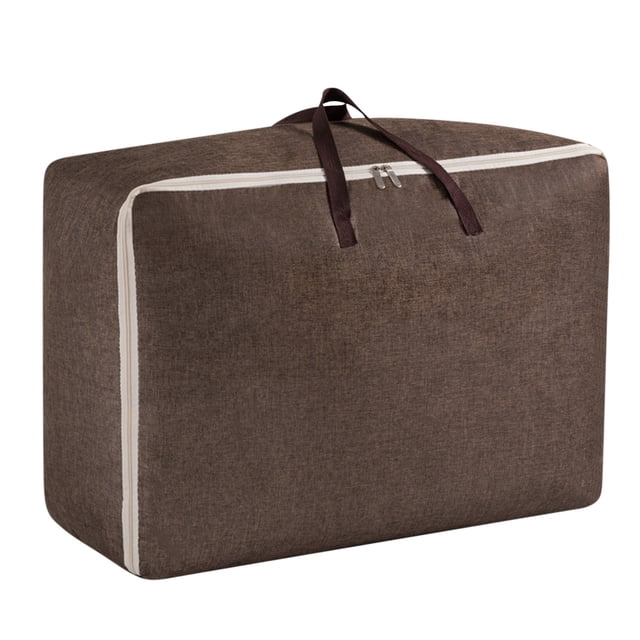 Bolsa organizadora de colchas de gran capacidad | Tela 420D resistente | Cierre de doble cremallera | Asa reforzada con capacidad para 20 kg | Bolsa de mudanza plegable para ropa de cama, camping,