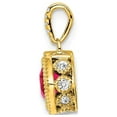 thumbnail image 3 of 2/5 Carat (Ctw) Natural Ruby Pendant Necklace in 14K Yellow Gold with Diamonds and Chain for Women, 3 of 5