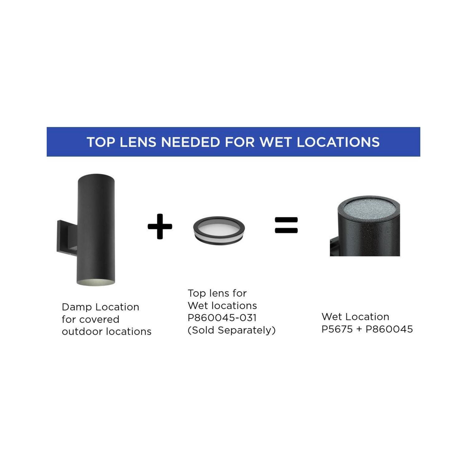 P5675-31/30K-Progress Lighting-Cylinder - Outdoor Light - 2 Light in Modern style - 5 Inches wide by 14 Inches high-Black Finish-LED Lamping Type