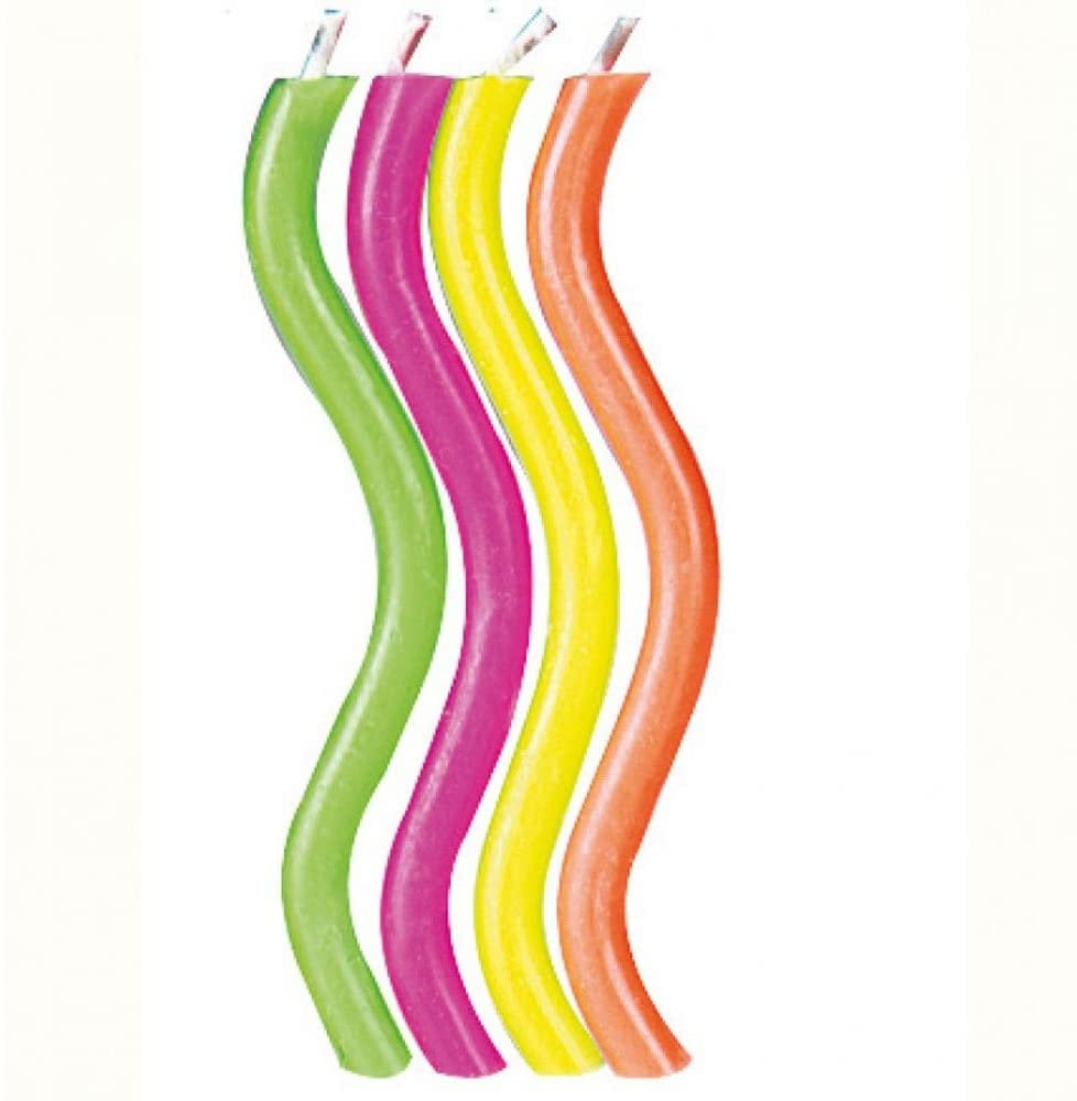 Wilton Wavy Sparkle Candle, Hot Colours