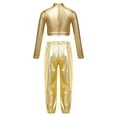 thumbnail image 2 of TiaoBug Kids Girls Jazz Street Dance Hip Hop Activewear Sequins Crop Top And Pants Sport Workout Outfit Gold 10, 2 of 7