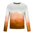 thumbnail image 4 of UVEASISHA Long Sleeve Graphic Tees for Men Fashion Tie Dye Print T-Shirts Big and Tall Casual Crewneck Workout Shirt Hipster Stylish Streetwear Tee Shirts Orange M, 4 of 5