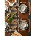 thumbnail image 2 of Rustic Wooden Door Table Runner 60 Inches, Brown Black Farmhouse Country Vintage Bed Runner Dresser Scarves Tabletop for Indoor Outdoor Parties/Ceremony/Banquet, 13" x 60", 2 of 8