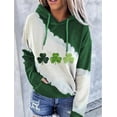 thumbnail image 5 of TIAFORD Sudadera con capucha con cordón para el día de San Patricio para mujer, sudadera con capucha de trébol estampada de manga larga para mujer, 5 of 5