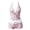 03_Pink, variant on Womens Split Tankini Swimsuit Set Halter Neck Adjustable Tie Top Boyshort Swim Trunks Multi Print Beach Pool Outfit S-XL