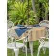 thumbnail image 3 of Outdoor Tablecloth with Umbrella Hole for Patio/Picnic/Party/Camping, Khaki Flower Branch Waterproof Table Cloth Round Cover Washable, Spring Summer Farmhouse Botanical (Dia 60"), 3 of 8