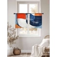 thumbnail image 3 of Modernism Sheer Curtains for Living Room Bedroom, Light-filtering Sheer Curtain, Simple Style Orange Gary Blue Color Block LigRod Pocket Voile Window Treatment Drapes, 52’’Wx54’’L, 2 Panels Set, 3 of 6
