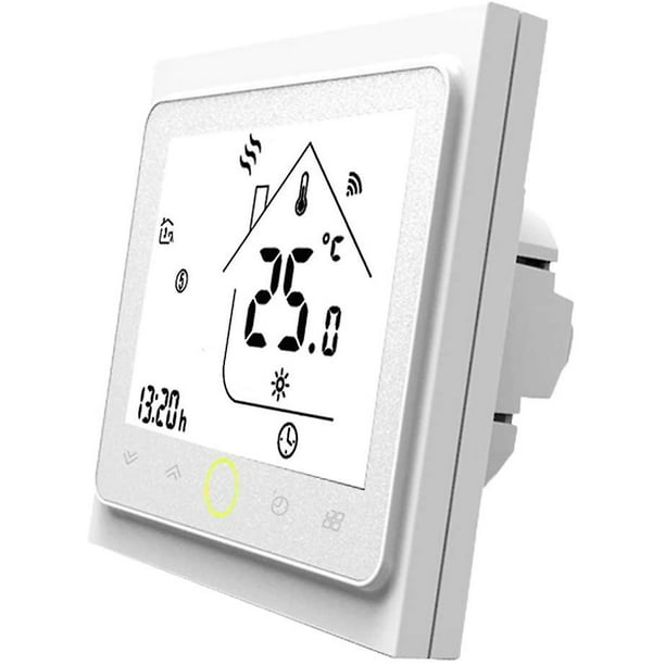 Termostato Wifi para caldera de gas agua termostato inteligente pantalla LCD tn pantalla boton tactil retroiluminado programable con Alexa Google Home no Google Assi Feliz Sencillez Walmart en linea