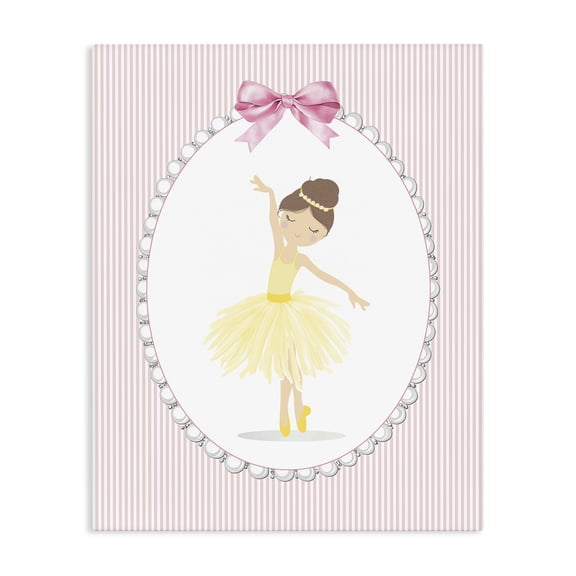 Stupell Industries Dainty Dance on Stripes Canvas Wall Art, design by Christine Simpson Art