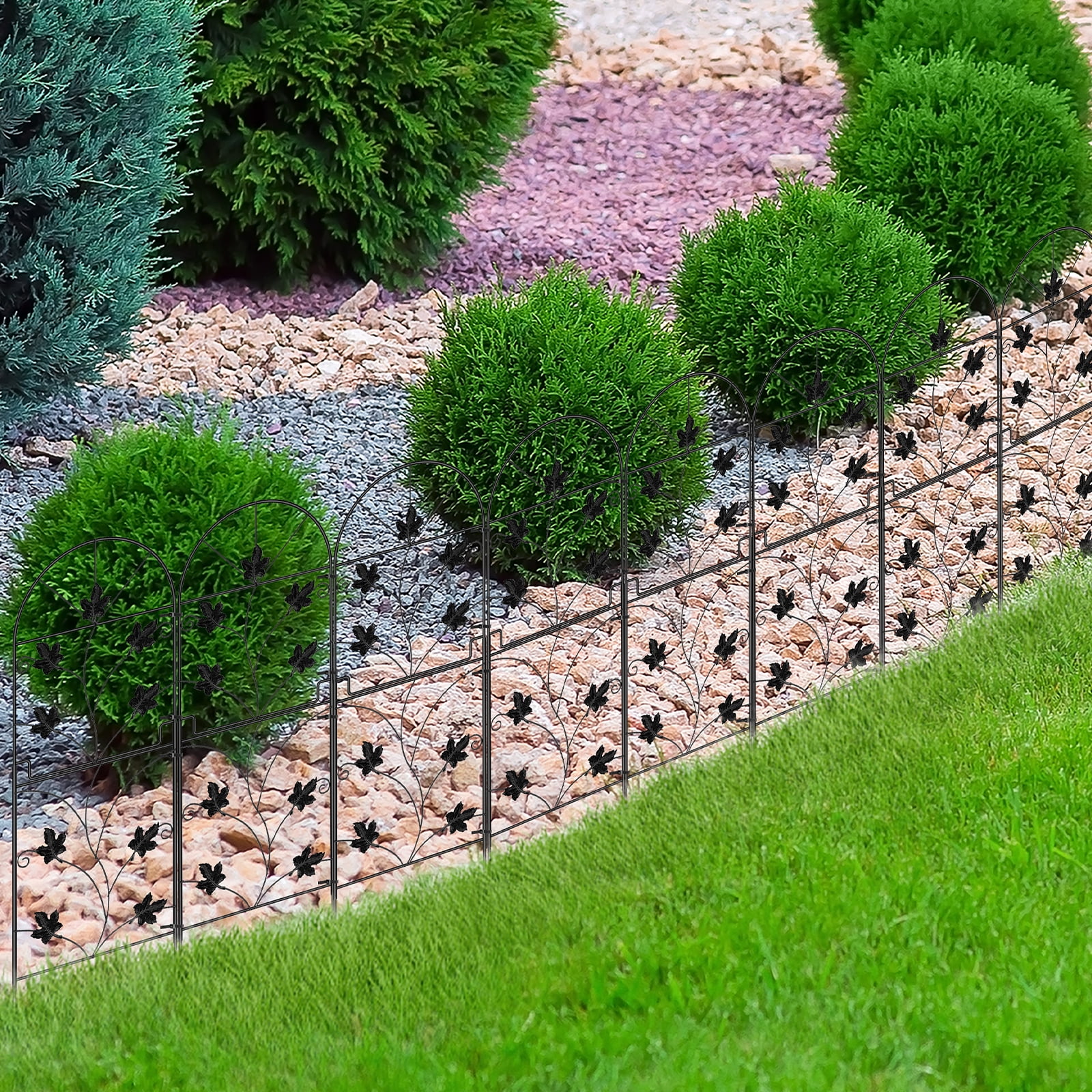 10PCS Decorative Garden Fence, 38.77" (H) x 10.5FT (L) Animal Barrier Fence Arched Extra High