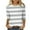 Gray, variant on WREESH Womens Fashion T-Shirts Striped Printed T-Shirt 3/4 Sleeves Blouse Round Neck Casual Tops Pullover Gray