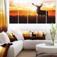 thumbnail image 1 of Cerf sur Prairie pendant le Lever du Soleil - Impression sur Toile Animal, 1 of 3