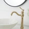 thumbnail image 6 of Single Handle Single Hole Vessel Sink Faucet With 360° Swivel Spout in Brushed Gold, 6 of 14