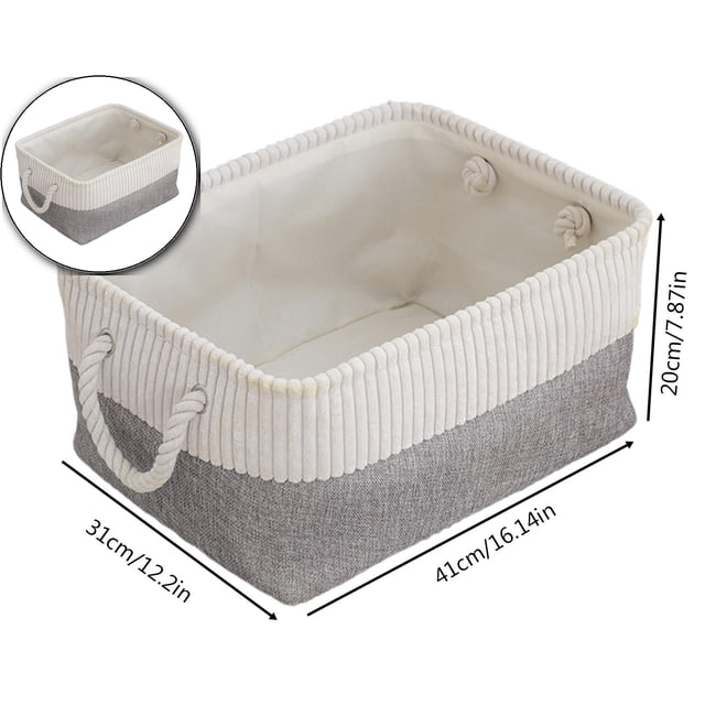 Foldable Fabric Storage Basket – Soft & Durable Cloth Organizer for Clothes, Toys & Home Essentials – with Handles