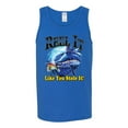 thumbnail image 2 of Reel It Like You Stole It Mens Graphic Tank Top, Royal, Small, 2 of 3