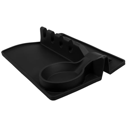 Luxshiny Stylish Black Silicone Spoon to Clean Utensil Holder for Cooking