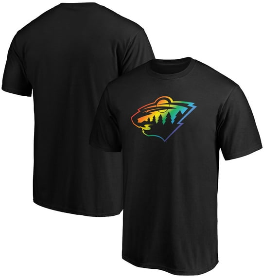 Men's Black Minnesota Wild Team Pride Logo T-Shirt