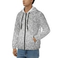 thumbnail image 3 of Kdxio Silver Mosaic Print Men Hoodies Casual Hoodies for Men with Zip Pockets Full Zip Long Sleeve Sweatshirt Sports Hooded Jacket-XX-Large, 3 of 5