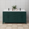 thumbnail image 2 of Wyndham Collection Beckett 66" Wood Double Bathroom Vanity in Green/Matte Black, 2 of 6