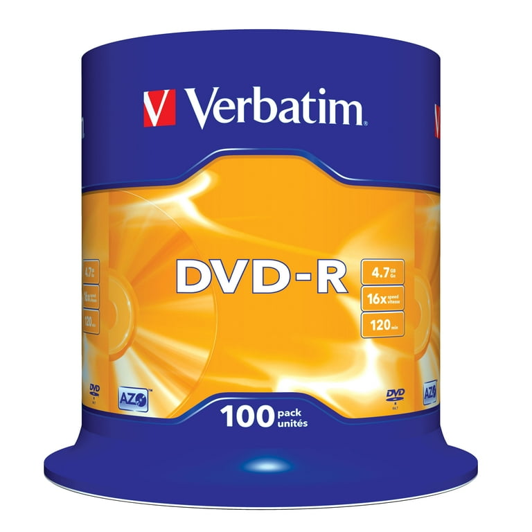  Verbatim DVD-R Blank Discs AZO Dye 4.7GB 16X