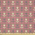thumbnail image 2 of Ambesonne Floral Fabric by the Yard Microfiber, Romantic Tulip Flowers, 1 Yard, Purple Cream Pale Pink, 2 of 2