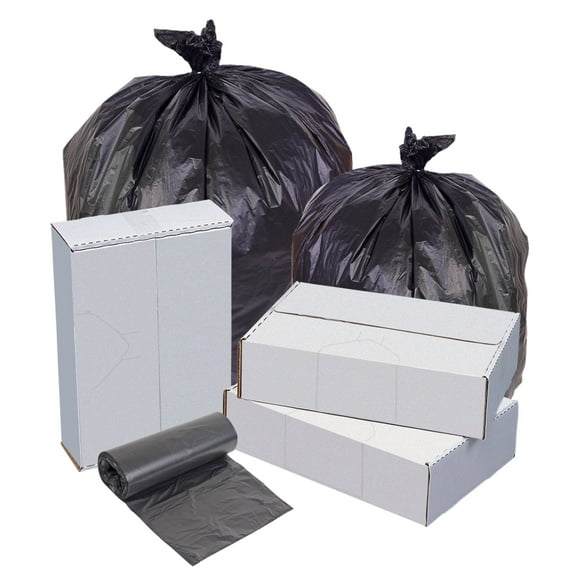 Highmark™ High-Density Can Liners, 22 Mic, 60 Gallons, 38" x 60", Black, Box Of 150
