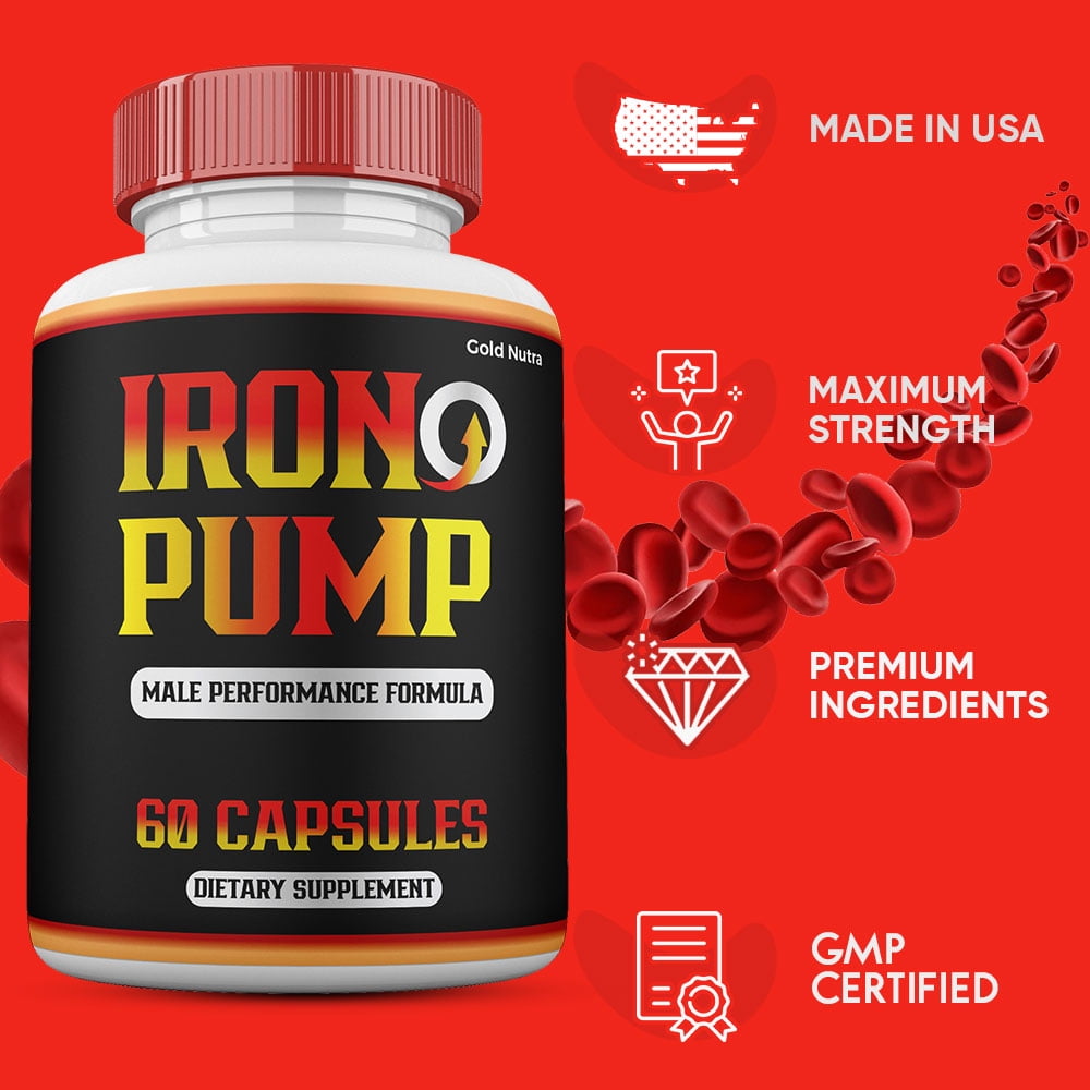 (3 Pack) Iron Pump Capsules for Men, Iron Pump ed Capsules, Maximum Strength for Male Health, 3 Month Supply for Men