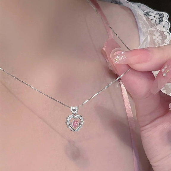 Summercome Pink Heart Necklaces for Women, Gifts Jewelry for Women, Birthday Gifts for Wife Girlfriend Daughter Women, Wife Birthday Gifts for Anniversary Mothers Day Christmas Valentines Gifts