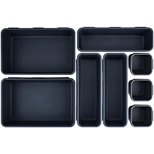 Cajones multifuncionales para baño y bandeja de almacenamiento de maquillaje, almacenamiento de maquillaje, dormitorio, utensilios de cocina, utensilios y oficina (negro)
