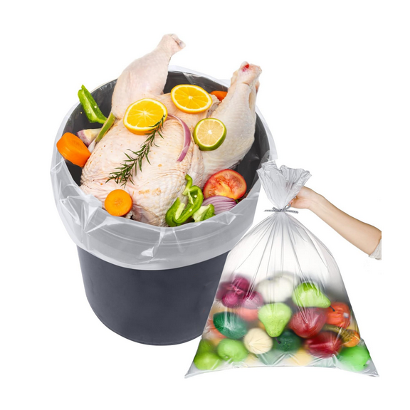 50 Pcs Clear Bucket Liner Bags,29.5x19.7In Food Storage Bags for Marinating and Brining,Heavy Duty Leak Proof Bags for Turkey,Chicken,Beef,Thanksgiving