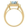 thumbnail image 4 of 2.07 ct Princess Cut Natural Swiss Blue Topaz with Simulated Diamond Halo Accents 18K Yellow Gold Womens Engagement Ring, 4 of 6