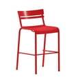 thumbnail image 2 of BizChair Commercial Grade Red Metal Indoor-Outdoor Bar Height Stool with 2 Slats, 2 of 12