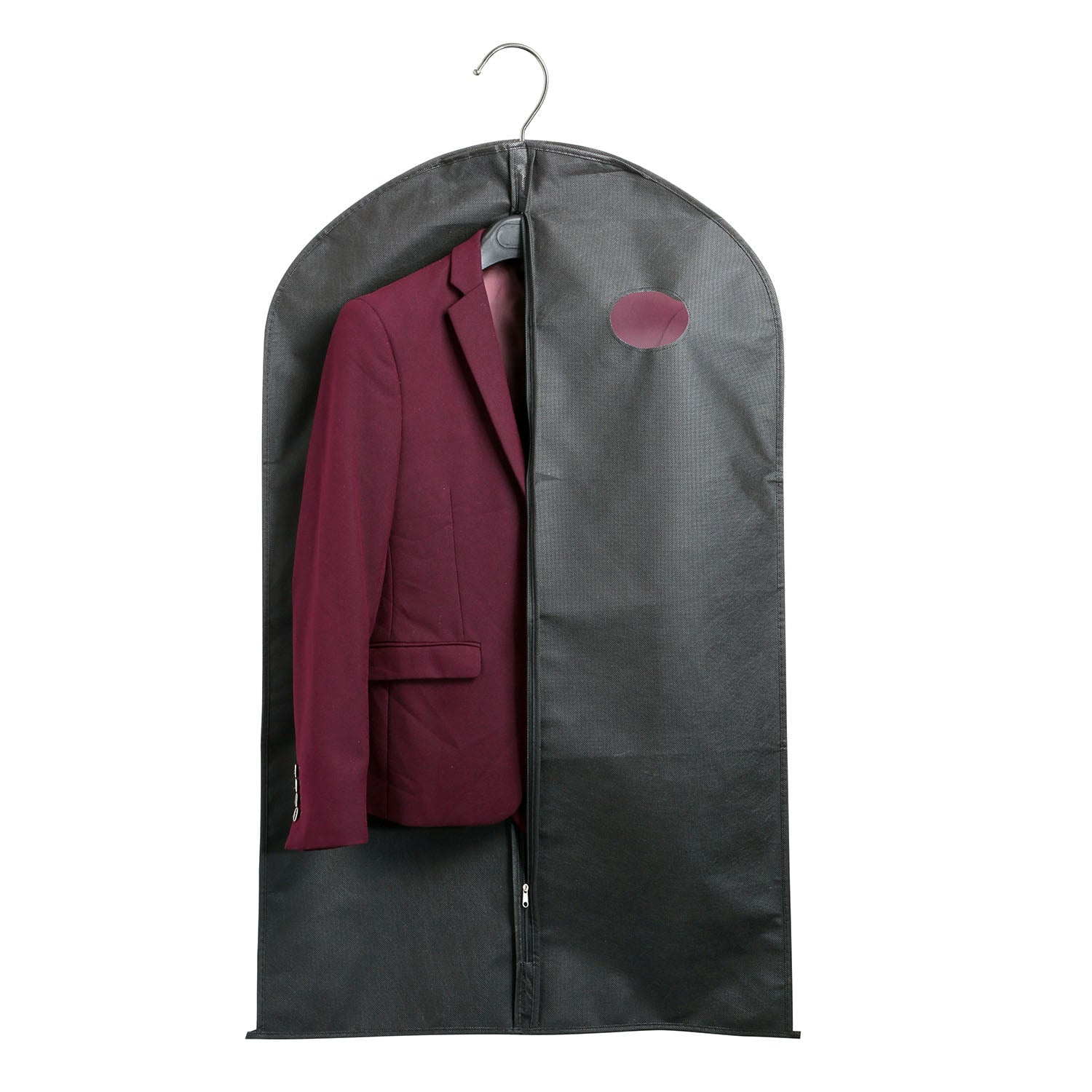 iNova 5pcs 39" Garment Bags Hanging Suit Bags Covers Breathable with Full Zipper Transparent Window for Suit Dress Coat Storage Travel Use