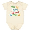 thumbnail image 3 of Inktastic My Big Bro Loves Me Little Brother Sister Boys or Girls Baby Bodysuit, 3 of 5