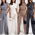thumbnail image 5 of MSJUHEG Summer Outfits for Women 2 Piece Outfits 2025 Tank Crop Top Wide Leg Pants Set Travel Outfits for Women Two Piece Sets for Women Dressy Beach Vacation Clothes for Women Black 2XL, 5 of 7