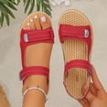 thumbnail image 5 of Women's Platform Wedge Sandals Orthopedic Comfort Flex Hook and Loop Fasteners Open Toe Casual Summer Shoes for Beach Travel Wide Width Arch Support Slip On Walking Sandal 2026,Red 43(US-9.5), 5 of 5