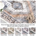 thumbnail image 7 of Hasoo Area Rug 5' x 7' Vintage Distressed Medallion Floral Area Rug for Living Room Washable Soft Indoor Floor Carpet, Light Orange, 7 of 7